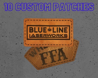 10 Custom Leather Patches for Hats - adhesive patches, hat patches, leather, logo, business