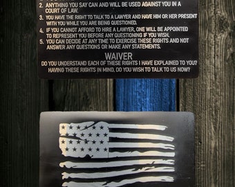 Metal Miranda Warning Card - Law Enforcement, Metal, Miranda Card, Laser Engraved, Police Gift, Police Gift, Trooper, Sheriff, Punisher - Etsy