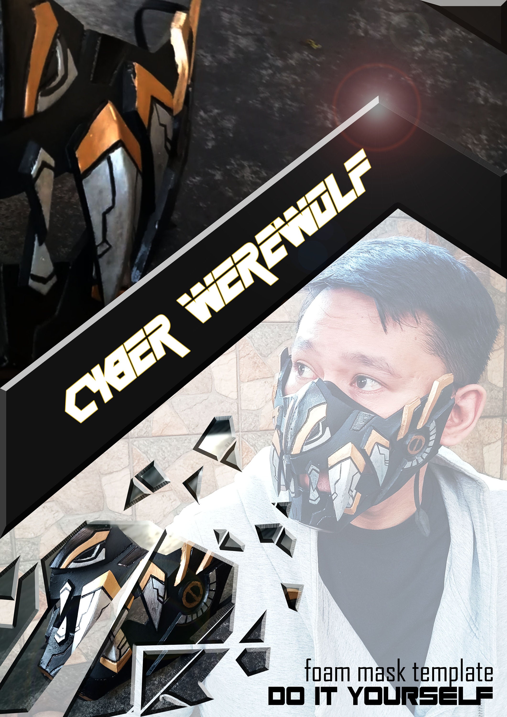 Cyber Werewolf Mask Template DIY Foam Mask With Tutorial (PDF) Etsy