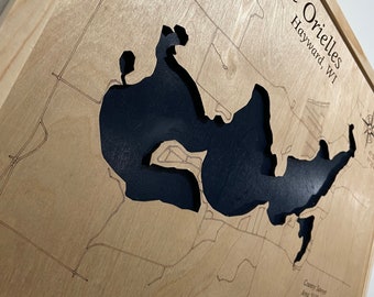 Lake Map Wall Art