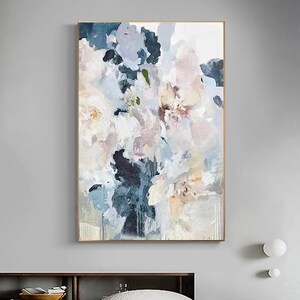 Large Original Abstract Blossom Oil Painting On Canvas,  Colorful Flower Acrylic Painting Boho Wall Art Floral Modern Living Room Home Decor