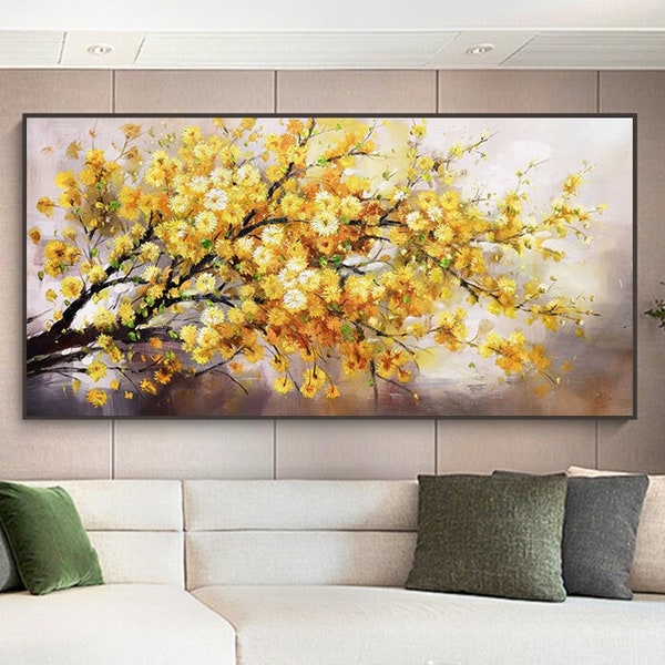 Flower Tree Painting Etsy