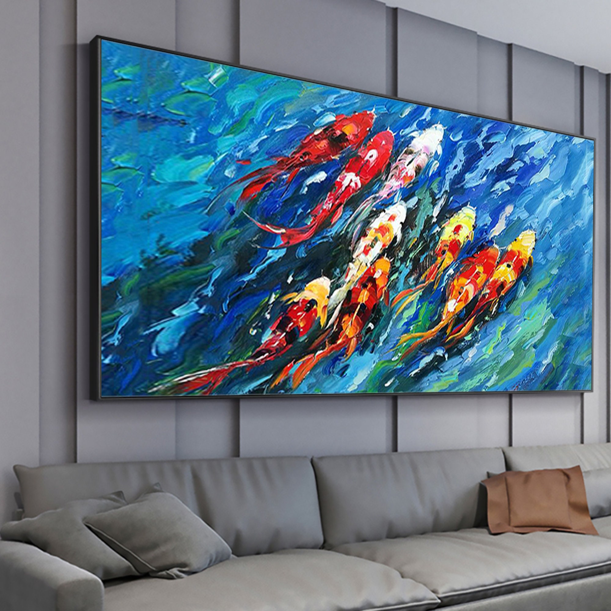 Ocean view oil painting-SEA RAGE-framed-100% hand-painted canvas art-large  size oil painting(OC-12)