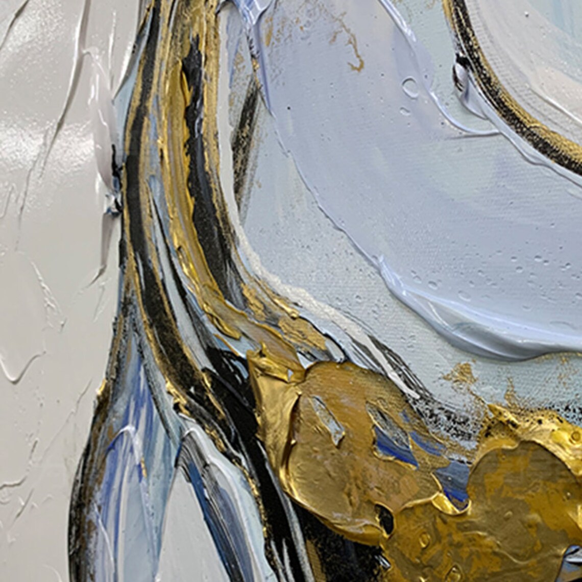 Gold Foil Oil Painting on Canvas Large Abstract Original Gold Etsy