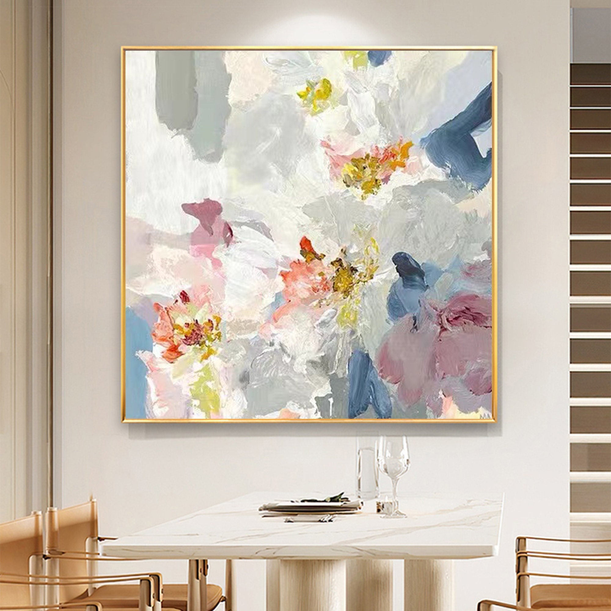 Original Abstract Blossom Oil Painting on Canvas Abstract