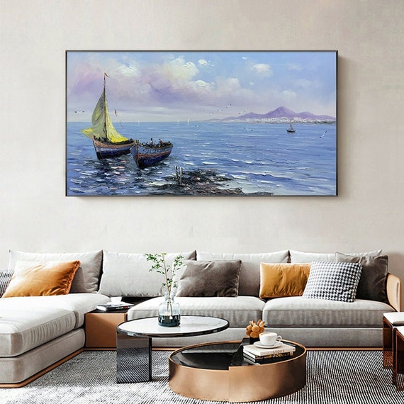 Large Sailboat Oil Painting on Canvas Original Sailboat on - Etsy