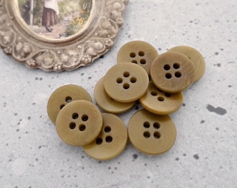 Little Black Tagua Buttons, 10mm .39