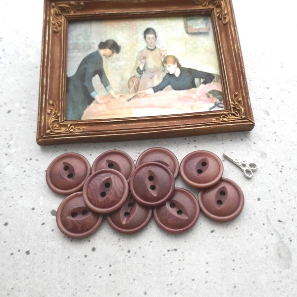 Fisheye Brown Corozo Buttons - CHOOSE 11mm, 15mm, 19mm, 25mm - Dyed Natural Vegetable Ivory Brown Sew-Throughs - VinTaGe NOS Tagua Nut BB559