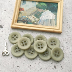 Primavera Green Buttons - CHOOSE 15mm 5/8 in, 21mm 7/8 in - Faux-Stone Organic-Feel Pastel Green Buttons - VTG NOS Faux-Natural Marble BB903