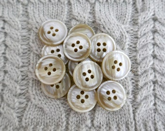 Unexpected Green Buttons, CHOOSE 15mm 5/8", 20mm .78" - Sage Olive Sew-Throughs w/ Luminescent Pale Yellow-Greens VTG NOS Faux-Natural BB657