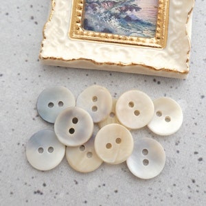 Small MOP Shell Buttons - CHOOSE ≈11mm .43", ≈12mm 1/2", ≈15mm 5/8", Ombre Creme-Beige to Blue-Purple Natural Mother-of-Pearl Buttons BB432