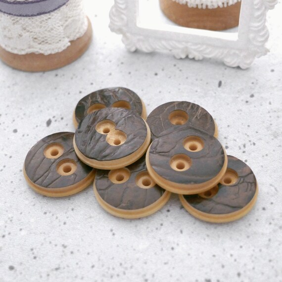 Corozo Bark Buttons 23mm .90 Inch Natural Beige Tagua Nut Etsy