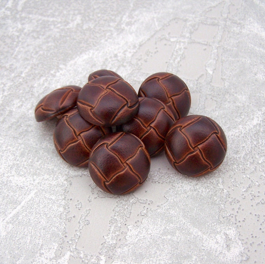 Dark Brown Fauxleather Buttons 19mm 3/4 Fakeleather Etsy