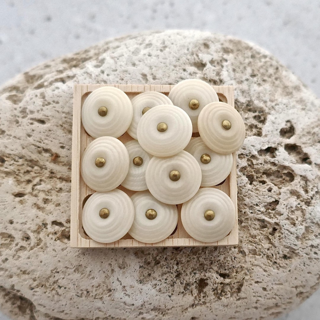Small White Corozo Buttons, 12mm 13mm 1/2