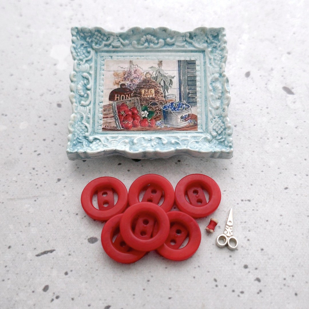 Modern Red Tagua Buttons, ≈18mm .71