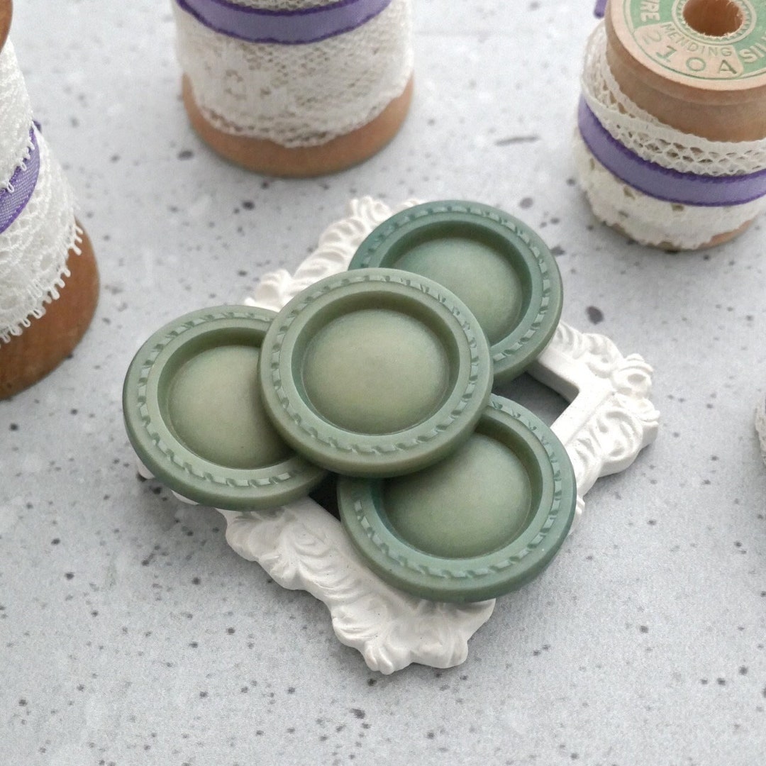 Tonal Buttons Sea Green Faux-leather Buttons, 28mm 1-1/8 in Tonal Green-cyan Wash ...