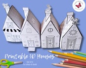 Printable 3D Houses To Colour | Colouring Activities For Children | Printable Activity Sheets For Children |