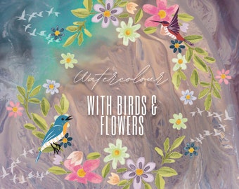 Watercolour With Birds & Flowers | Online Hobby Course | Painting Courses | Learning | Learn to paint | Paint your own | watercolour paint