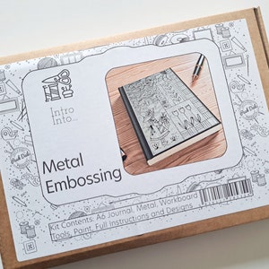 metal embossing journal, metal crafts, metal embossing, journal making, craft kits for adults, crafts, embossing crafts, metal embossing journal kit, craft kits for adults, craft kits for teenagers, embossing craft kits, metal embossing craft kits with journal, metal embossing gifts
