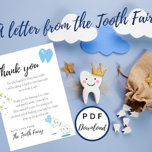 Carta del Hada de los Dientes para un niño / Hada de los Dientes / Carta A4 / Dientes / Diente / Descarga digital / Imprimible / Descarga imprimible /