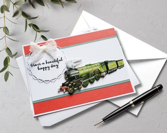 Train Greetings Card | Train Cards | Trains | Birthday Cards | Greetings Cards | Handmade Cards | 3D Decoupage Card | Steam Train | Greeting