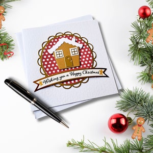 Gingerbread House Themed Christmas Card | Christmas Cards | Happy Christmas | Christmas Cards For All | Gingerbread House Cards For Kids