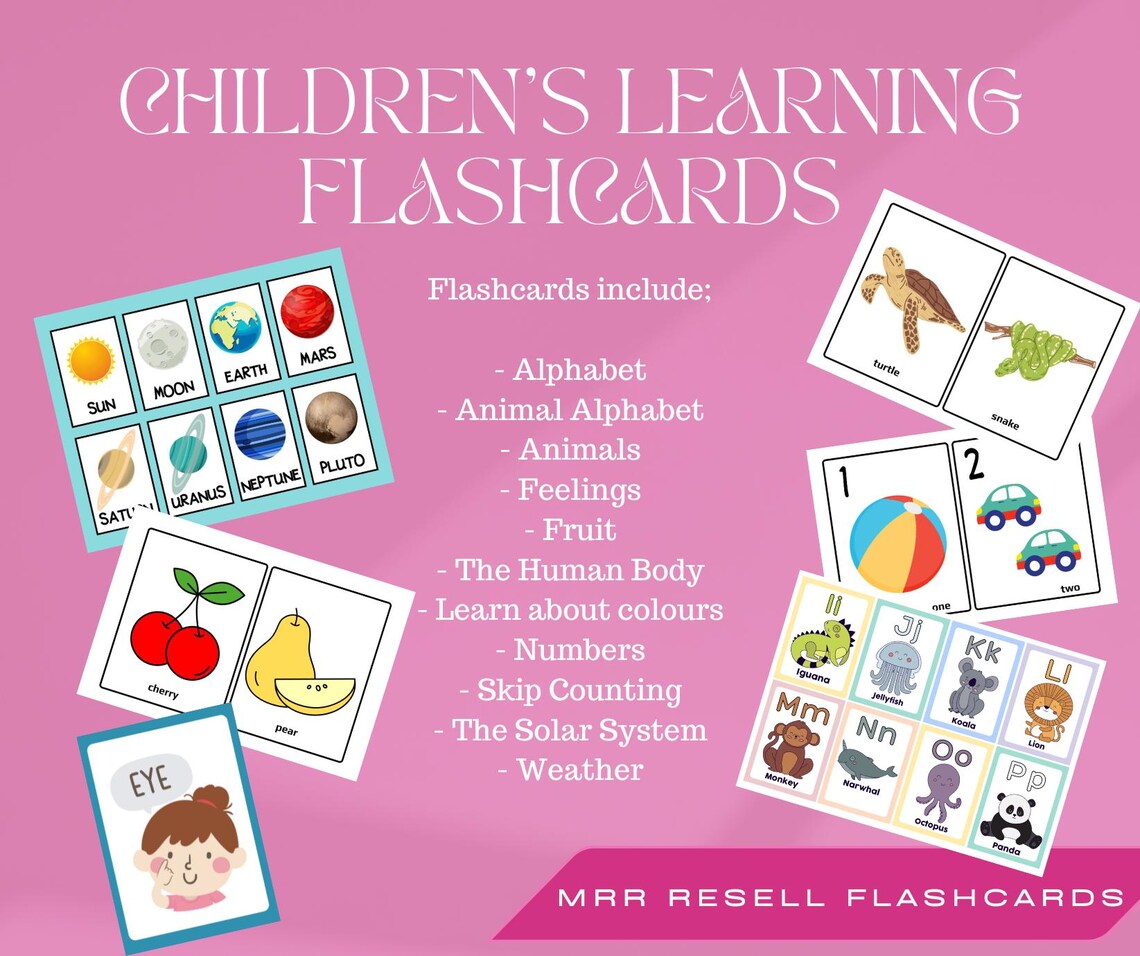 Basic Flashcards Childrens Educational Flashcards | Pre School Flashcards | Alphabet ...