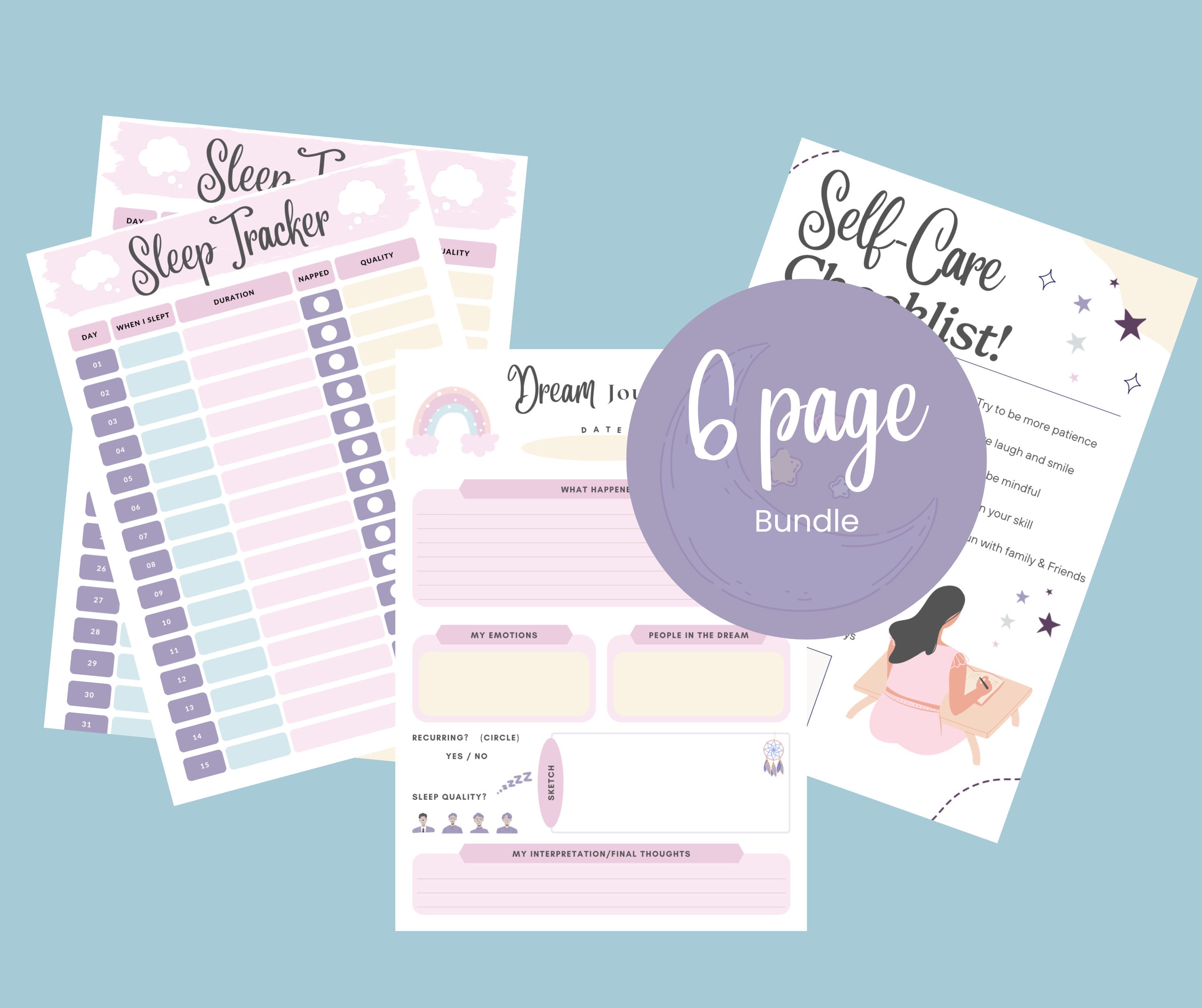 Sleep Hygiene Worksheets | Sleep Journal | Sleep Habits | Sleep Cycle ...