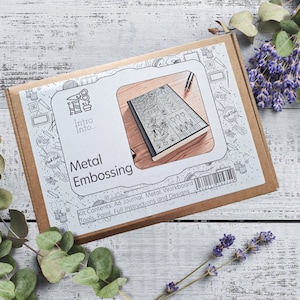 metal embossing journal, metal crafts, metal embossing, journal making, craft kits for adults, crafts, embossing crafts, metal embossing journal kit, craft kits for adults, craft kits for teenagers, embossing craft kits, metal embossing craft kits with journal, metal embossing gifts