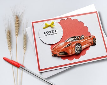 Handmade Greetings Card | Sports Card Greetings Card | Sports Car | Birthday Cards | Love you Cards | Valentines Card | Handmade