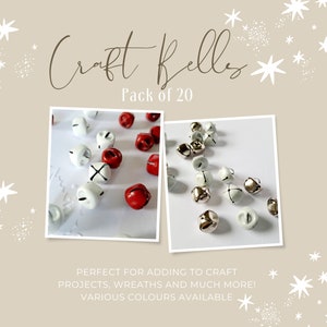 Pack of 20 Red and White Jingle Bells Christmas Embellishment 10mm Bells  Metal Bells Sew on Bells Pet Collar Bells Holiday Bells 