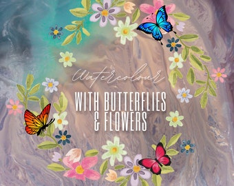 Watercolour With Butterflies & Flowers | Online Course | Painting tutorial | Watercolour tips | Paint your own | Learning