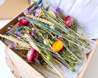 Dried Flowers In A Box | Dried Flower Assortment | Dried Flower Mix | Colourful Dried Flower Mix | Wedding Flowers | Dried Flower Craft Box