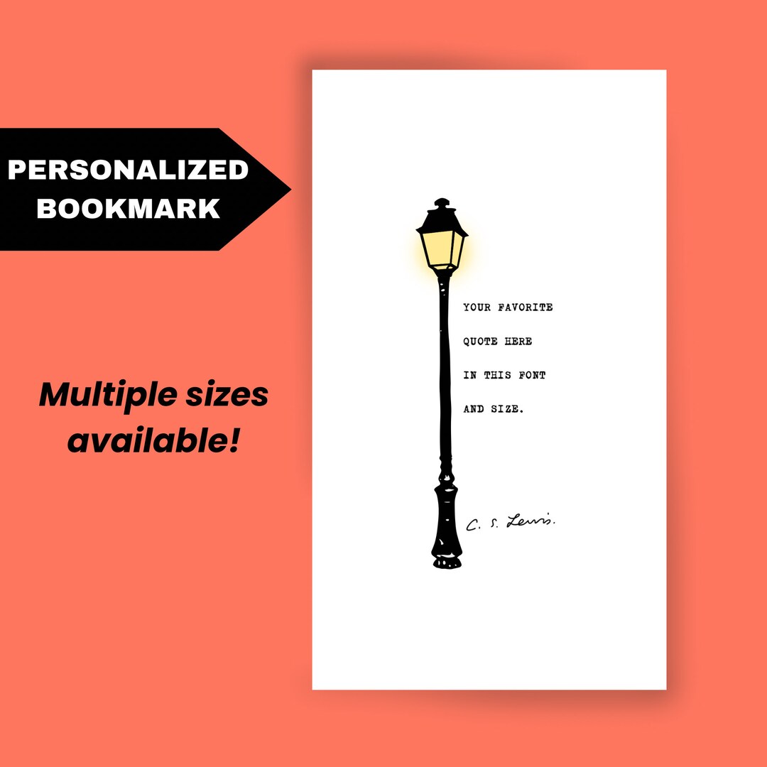 Personalized CS Lewis Printable Bookmark, CS Lewis Quote Bookmarks, CS ...