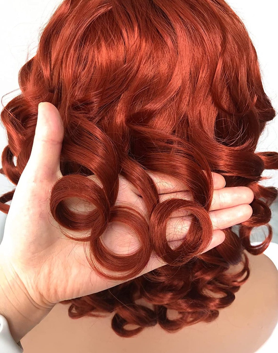 Copper Red Big Bouncy Fluffy Kinky Synthetic Short Curly Wig Etsy