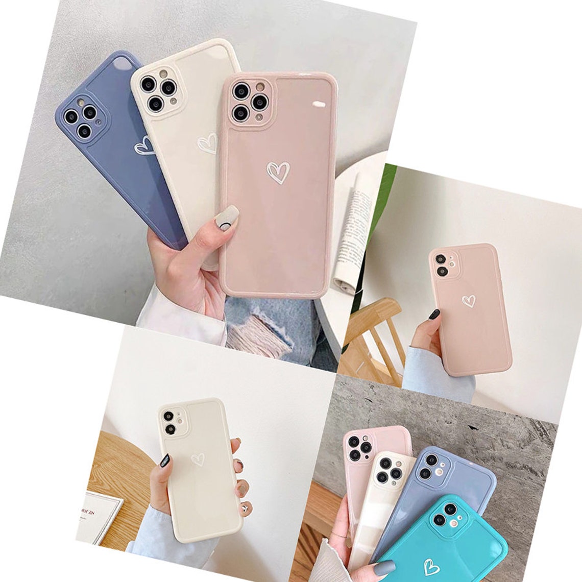 Love Heart Phone Case For iPhone 11 Pro Max 7 8 Plus X XR XS Etsy
