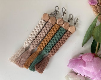 Makramee Schlüsselanhänger, Handgeknüpfter Boho Makramee Schlüsselanhänger
