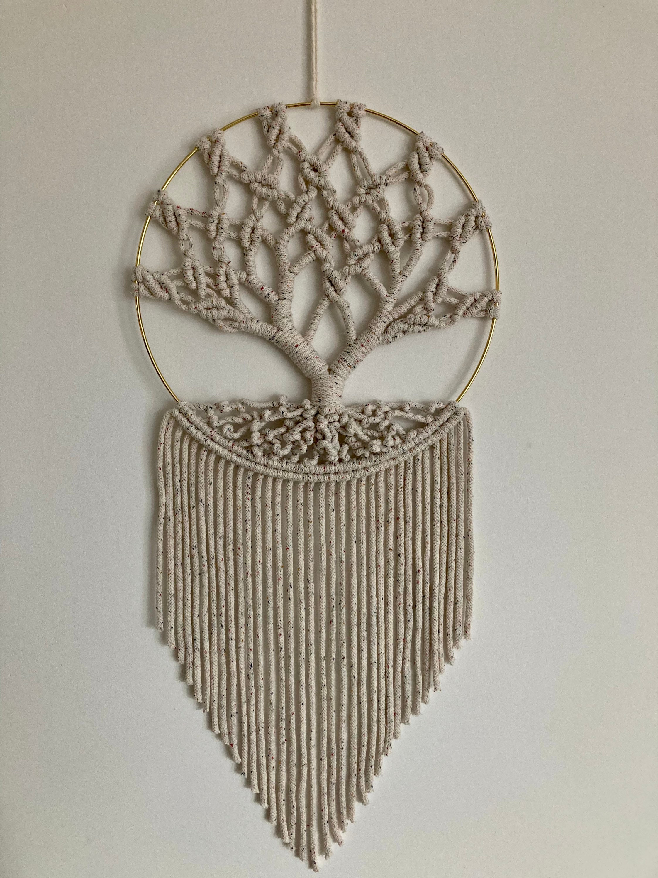 Tree of Life Boho Macrame Dreamcatcher, Japandi Wall Hanging - Etsy