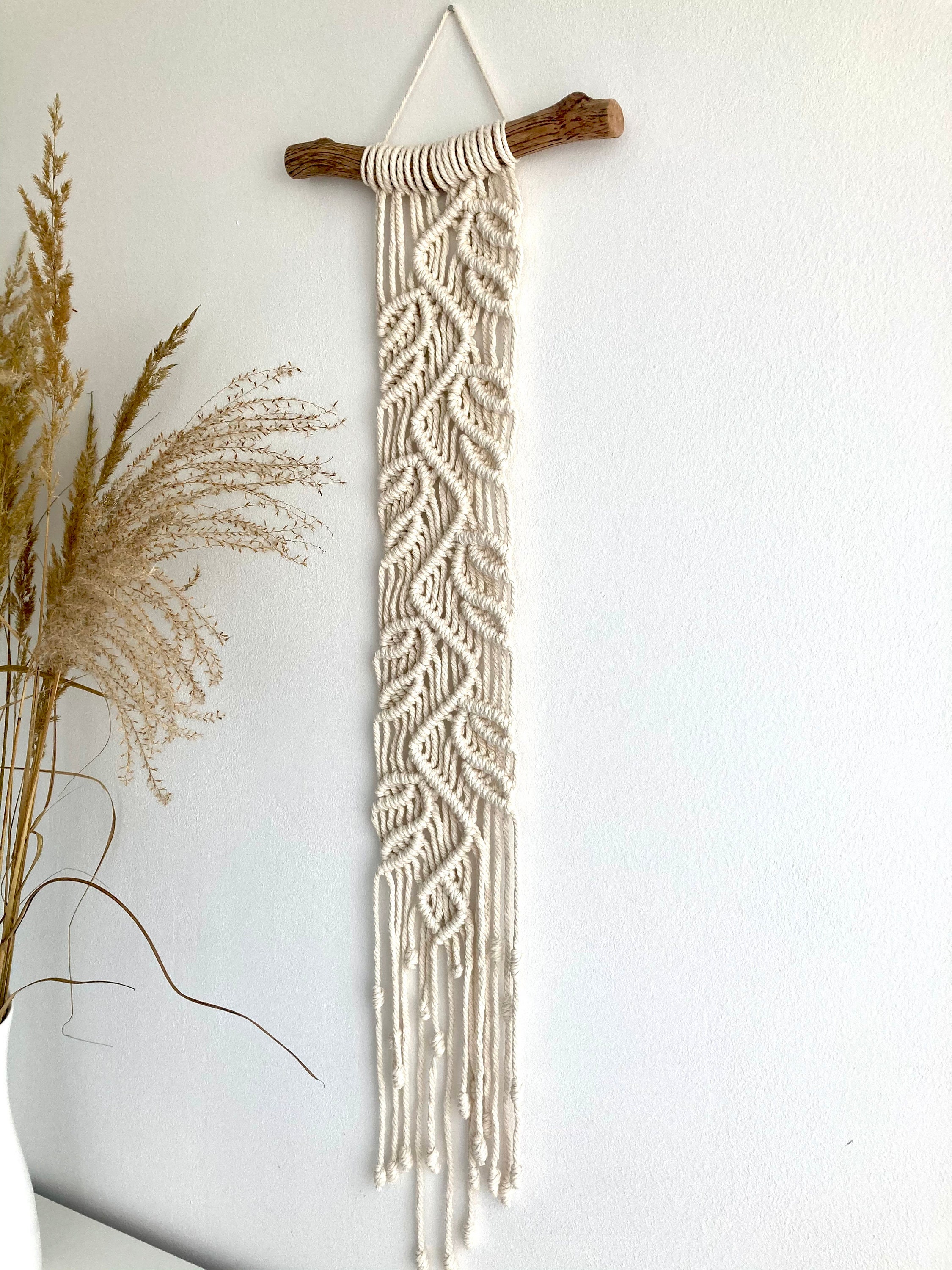 Macrame Vine & Leaves Wall Hanging Spring Leaves Home Decor Etsy UK