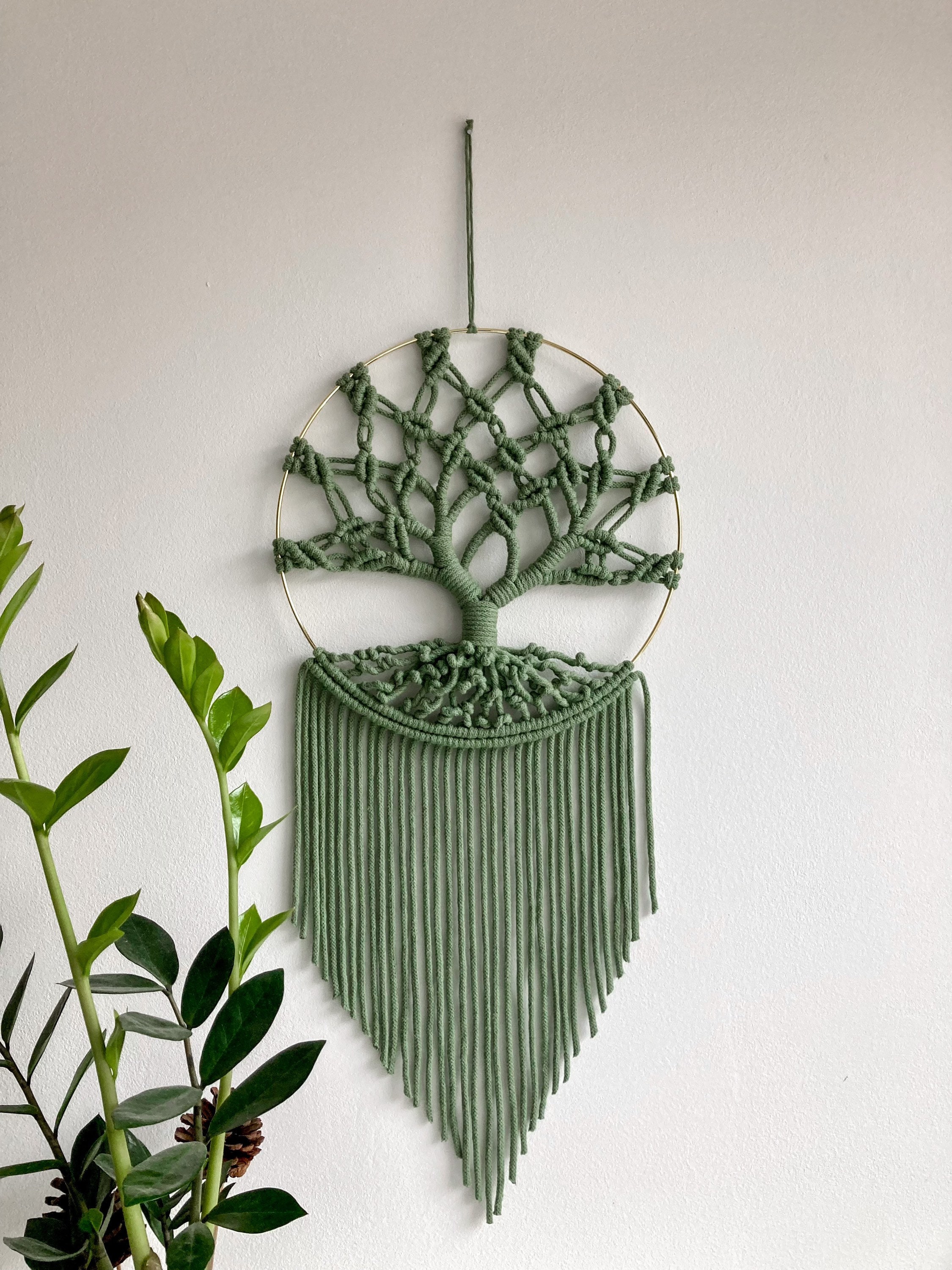Tree of Life Boho Macrame Dreamcatcher, Japandi Wall Hanging - Etsy