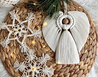 Macrame Christmas Angel, Christmas Ornaments, Christmas decoration, XMAS