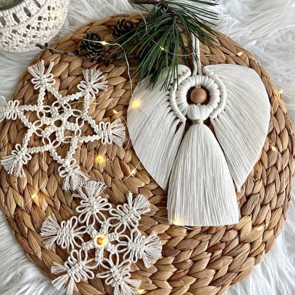 Macrame Christmas Angel, Christmas Ornaments, Christmas decoration, XMAS