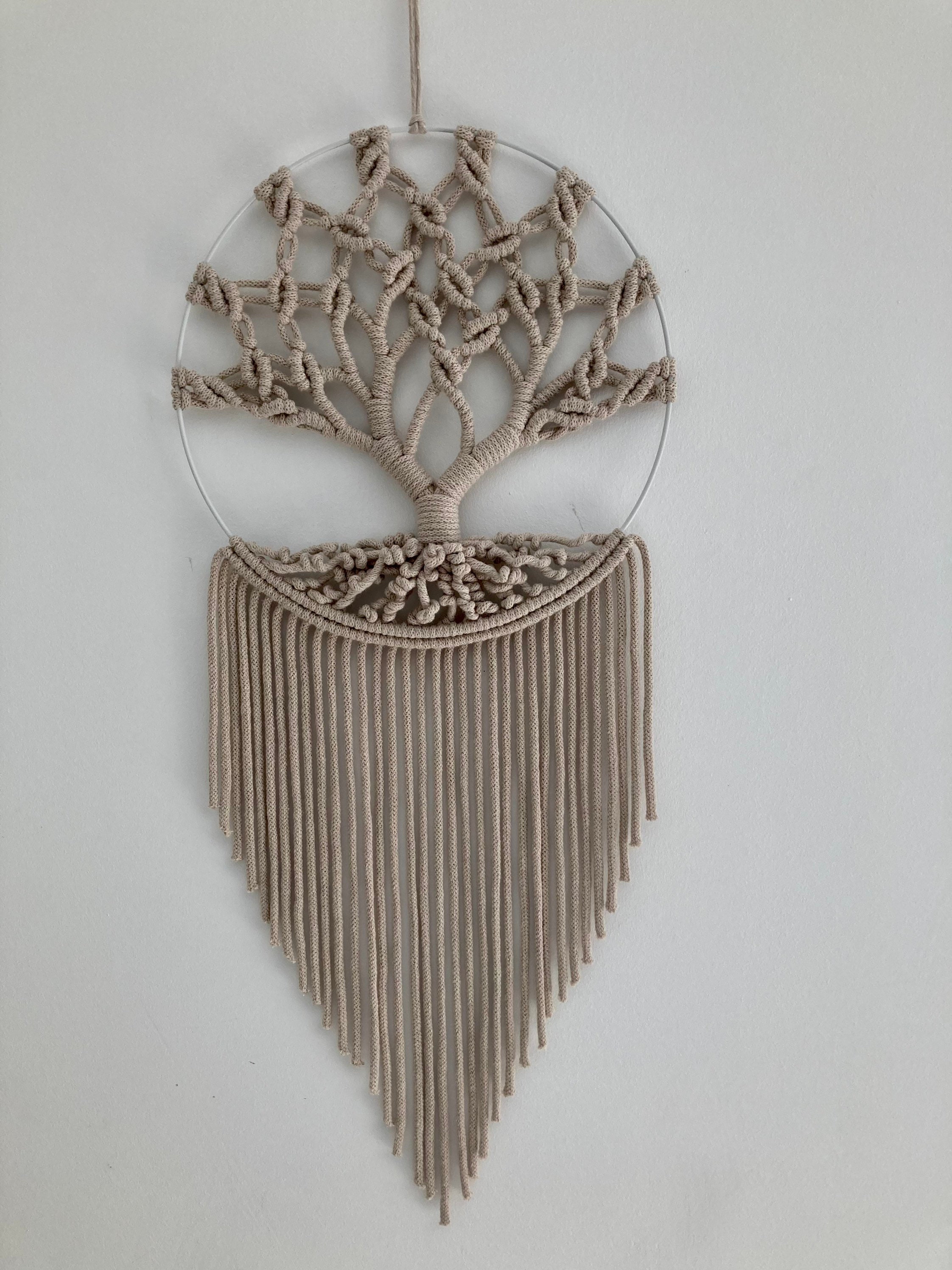 Tree of Life Boho Macrame Dreamcatcher, Japandi Wall Hanging - Etsy