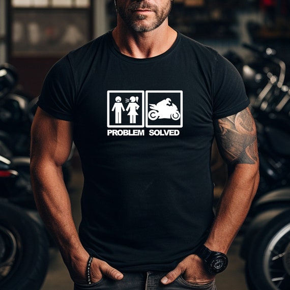 T-shirt pour homme noir imprimé Homme idéal Motard