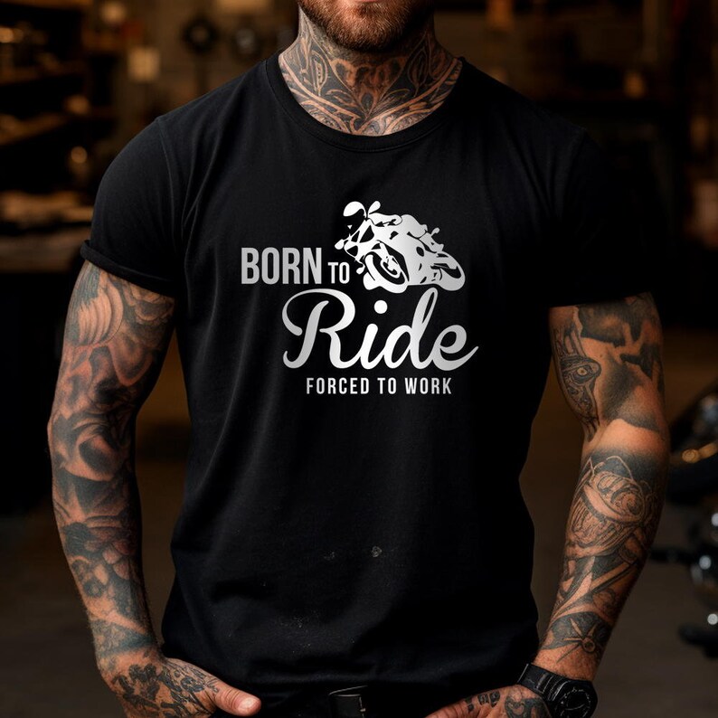 Born to Ride Tshirt Mens Funny Birthday Family Cool Biker Motorbike