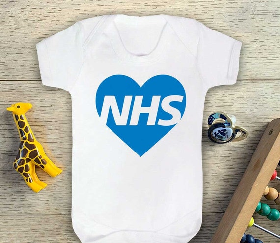 NHS Heart Babygrow Baby Vest Cute Nurse Doctor Mum Dad Gift