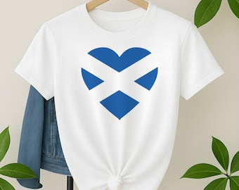 Ladies Scotland Heart Flag T-shirt: Scottish Rugby Football Top