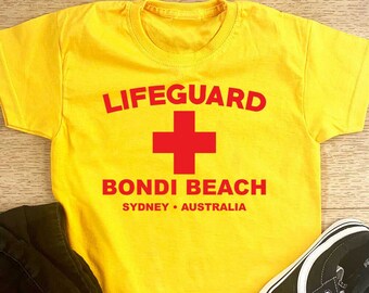 GAYWATCH Mens T-Shirt S-3XL Yellow/Red Funny Costume Lifeguard Fancy Dress 