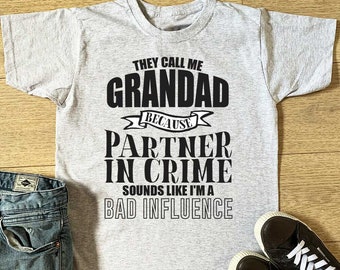 Grandad Partner In Crime T-shirt: Funny Grandfather Gift