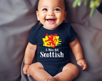 A Wee Bit Scottish Babygrow Baby Vest Cute Scotland Boys Girls Football Rugby Nations Cup World Six Grandson Son Birthday Christmas Gift